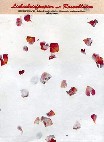 paperfreak: RosenblütenPapier > Liebesbriefpapier < handgeschöpft A4 40 Bogen Büttenpapier Echtblütenpapier von tribal paper