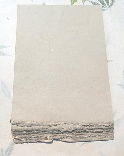 paperfreak: unser UrPapier: HANFpapier 1seitiger Büttenrand leichte Qualität '75gr`Schreibpapier Briefpapier handgeschöpft A4 40 Bogen Bund - hemp paper - UrPapier light von tribal paper