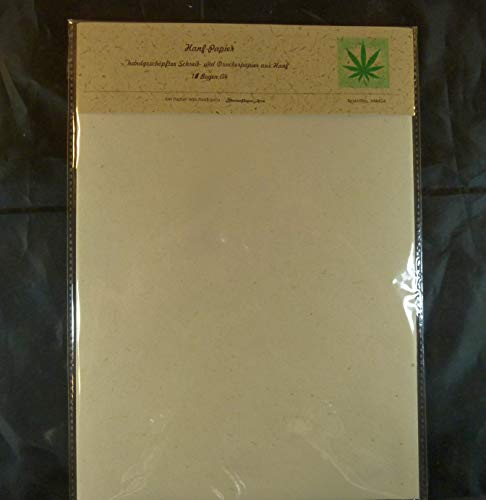 paperfreaks Urpapier: HANFPAPIER handgeschöpft A4 Set mit 10 Bogen Schreibpapier Briefpapier Druckerpapier - hemp paper von tribal paper