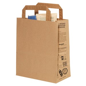 100 trodat Papier-Tragetaschen TÜTLE M braun 18,5 x 22,0 cm von trodat