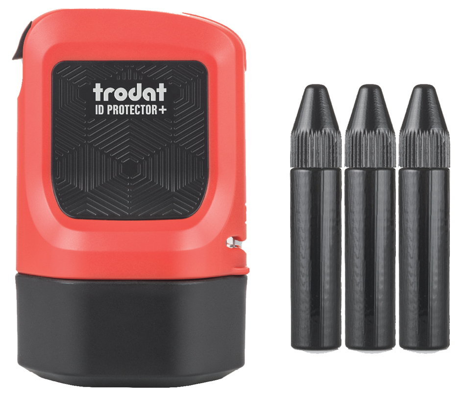 trodat Datenschutz-Rollstempel ID Protector+ - Set, rot von trodat