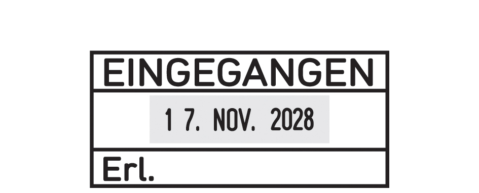 trodat Datumstempel 2910/L , EINGEGANGEN,  + 4 Felder von trodat