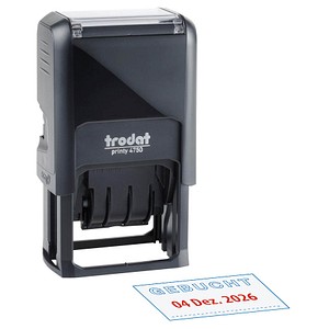 trodat Datumstempel mit Text "Gebucht" printy-dater 4750/L7 selbstfärbend blau rot von trodat
