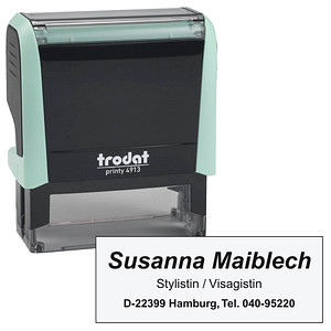 trodat Textstempel, individualisierbar printy 4913 selbstfärbend schwarz ohne Logo von trodat