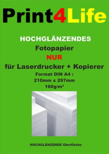 trucol 25 Blatt A4 160g /m² selbstklebendes hochglänzendes Profi Fotopapier (hochglänzende Oberfläche) Für Laser und KOPIERER in höchsten Auflösungen bestens geeignet ! Absolut Blickdicht ! von trucol