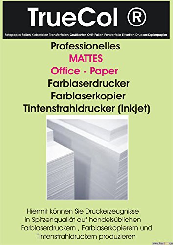 trucol 250x 160g /m² DIN A4 Professionelles Mattes Papier für Farblaserdrucker und Farblaserkopierer Kopierpapier Offset Laserdruck S/W von trucol