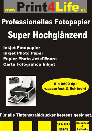 trucol 400 Blatt 10x15 180g /m² Einseitiges SUPER Hochglänzendes Fotopapier High Glossy für Inkjet Tintenstrahldrucker Grußkarten von trucol