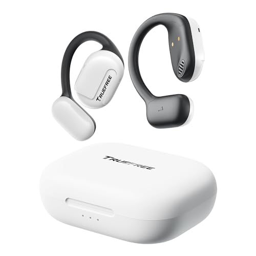 TRUEFREE O1 Open Ear Bluetooth 5.3 Kopfhörer, kabellose Ohrhörer mit dynamischen 16,2mm Audiotreibern, ENC, immersiver Stereoklang, 4 Mikrofone, 45 Stunden Spielzeit für Sport Workout Gaming, White von truefree