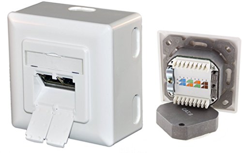 Aufputz CAT6e Netzwerkdose Class E 10/100/1000MBit/s CAT6 CAT7 CAT6a Datendose 2xRJ45 von tsnetworks