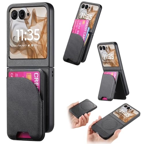 Smartphone-Flip-Cover Kompatibel mit Motorola Moto Razr 50 Hülle, 2-in-1, abnehmbare magnetische Brieftaschenhülle mit Kartenhalter, kompatible Stand-Telefonhülle, Kreditkartenfächer, PU-Leder, stoßfe Smartphone-Flip-Cover Kompatibel mit Motorola Moto Razr 50 Hülle, 2-in-1, abnehmbare magnetische Brieftaschenhülle mit Kartenhalter, kompatible Stand-Telefonhülle, Kreditkartenfächer, PU-Leder, stoßfe von tuanshunhengb
