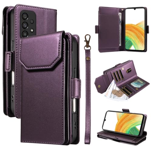 Smartphone-Flip-Cover Kompatibel mit Samsung Galaxy A33 5G, Brieftaschen-Hülle mit Kartenhalter for Damen und Herren, modische PU-Lederhülle, seitliche Schnalle, Handschlaufe, Brieftaschen-Handyhülle, Smartphone-Flip-Cover Kompatibel mit Samsung Galaxy A33 5G, Brieftaschen-Hülle mit Kartenhalter for Damen und Herren, modische PU-Lederhülle, seitliche Schnalle, Handschlaufe, Brieftaschen-Handyhülle, von tuanshunhengb