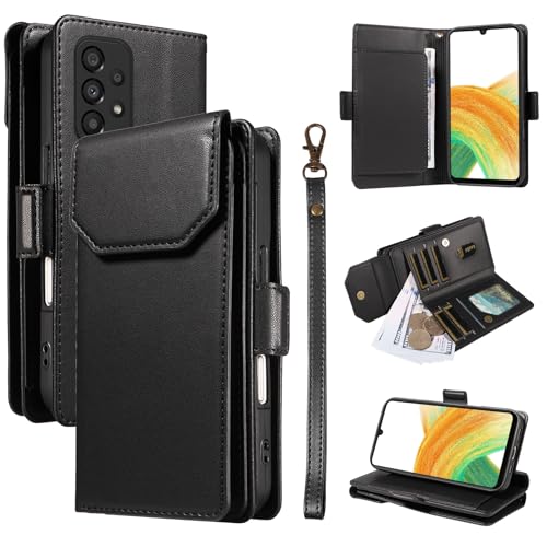 Smartphone-Flip-Cover Kompatibel mit Samsung Galaxy A33 5G, Brieftaschen-Hülle mit Kartenhalter for Damen und Herren, modische PU-Lederhülle, seitliche Schnalle, Handschlaufe, Brieftaschen-Handyhülle, Smartphone-Flip-Cover Kompatibel mit Samsung Galaxy A33 5G, Brieftaschen-Hülle mit Kartenhalter for Damen und Herren, modische PU-Lederhülle, seitliche Schnalle, Handschlaufe, Brieftaschen-Handyhülle, von tuanshunhengb