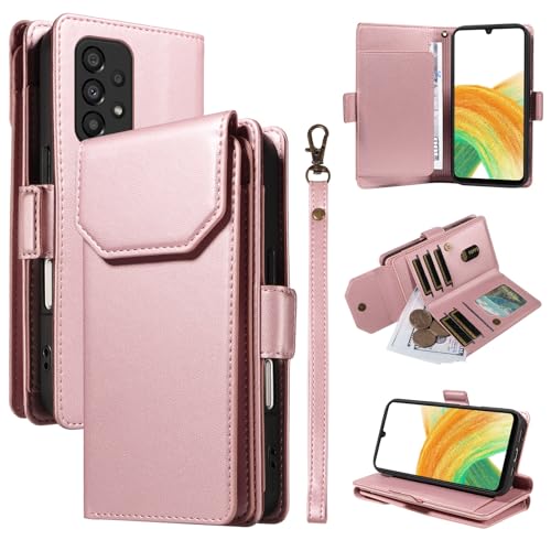 Smartphone-Flip-Cover Kompatibel mit Samsung Galaxy A33 5G, Brieftaschen-Hülle mit Kartenhalter for Damen und Herren, modische PU-Lederhülle, seitliche Schnalle, Handschlaufe, Brieftaschen-Handyhülle, Smartphone-Flip-Cover Kompatibel mit Samsung Galaxy A33 5G, Brieftaschen-Hülle mit Kartenhalter for Damen und Herren, modische PU-Lederhülle, seitliche Schnalle, Handschlaufe, Brieftaschen-Handyhülle, von tuanshunhengb