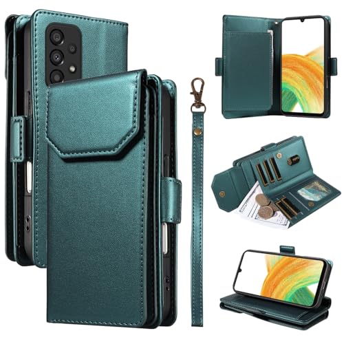 Smartphone-Flip-Cover Kompatibel mit Samsung Galaxy A33 5G, Brieftaschen-Hülle mit Kartenhalter for Damen und Herren, modische PU-Lederhülle, seitliche Schnalle, Handschlaufe, Brieftaschen-Handyhülle, Smartphone-Flip-Cover Kompatibel mit Samsung Galaxy A33 5G, Brieftaschen-Hülle mit Kartenhalter for Damen und Herren, modische PU-Lederhülle, seitliche Schnalle, Handschlaufe, Brieftaschen-Handyhülle, von tuanshunhengb