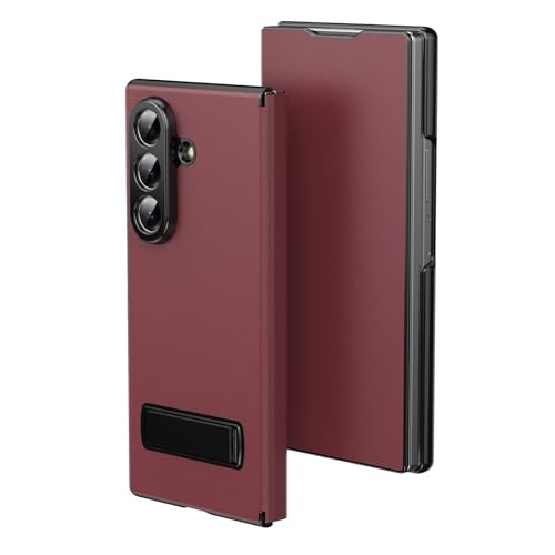 Smartphone-Flip-Cover Leather Case with Stand Compatible with Samsung Galaxy Z Fold 7 Case,Magnetic Protective Soft Grip Luxury Cover for Men/Women,Flip up Kickstand Shockproof Folding Phone Cases(Red Smartphone-Flip-Cover Leather Case with Stand Compatible with Samsung Galaxy Z Fold 7 Case,Magnetic Protective Soft Grip Luxury Cover for Men/Women,Flip up Kickstand Shockproof Folding Phone Cases(Red von tuanshunhengb