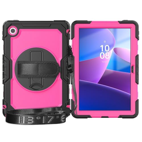 Tablet-Schutzhülle Kompatibel mit Lenovo Tab 10.1" (TB-311XU)/ K10C TB-311FU, robuste, stoßfeste TPU-Hülle, Schutzhülle mit Displayschutzfolie, 380° schwenkbarer Ständer + Handschlaufe + Schultergurt( von tuanshunhengb