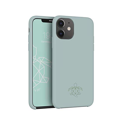 turtleandcase Silikonhülle für iPhone 11 (6,1") - Liquid Silicone Case - Kostenloses Panzerglas - Hochwertiges Silikon Schutz - Kratzfestes Mikrofaserfutter Schutzcase (Helles Minzgrün) von turtleandcase