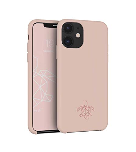 turtleandcase Silikonhülle für iPhone 11 (6,1") - Liquid Silicone Case - Kostenloses Panzerglas - Hochwertiges Silikon Schutz - Kratzfestes Mikrofaserfutter Schutzcase (Sand Pink) von turtleandcase