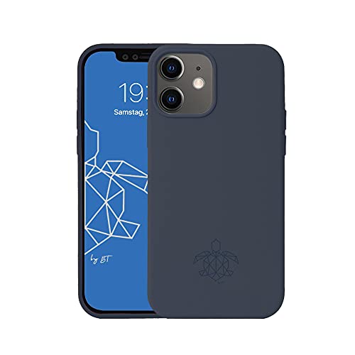 turtleandcase Silikonhülle für iPhone 12 Mini (5,4") - Liquid Silicone Case - Kostenloses Panzerglas - Hochwertiges Silikon mit Rundumschutz - Kratzfestes Mikrofaserfutter Schutzcase (Blau) von turtleandcase