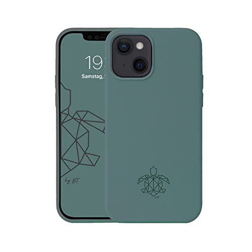 turtleandcase Silikonhülle für iPhone 13 (6,1") - Silicone Case - Kostenloses Panzerglas - Hochwertiges Silikon mit Rundumschutz - Kratzfestes Mikrofaserfutter (Piniengrün) von turtleandcase