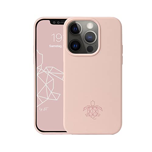 turtleandcase Silikonhülle für iPhone 13 Pro (6,1") - Silicone Case - Kostenloses Panzerglas - Hochwertiges Silikon mit Rundumschutz - Kratzfestes Mikrofaserfutter Schutzcase (Sand Pink) von turtleandcase