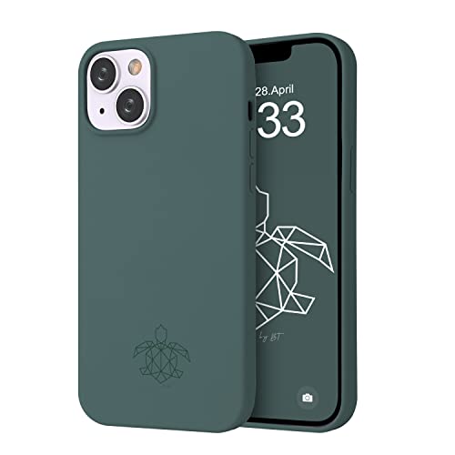 turtleandcase Silikonhülle für iPhone 14 Plus (6,7") - Liquid Silicone Case - Kostenloses Panzerglas - Hochwertiges Silikon - Kratzfestes Mikrofaserfutter Rundumschutz Schutzcase (Piniengrün) von turtleandcase