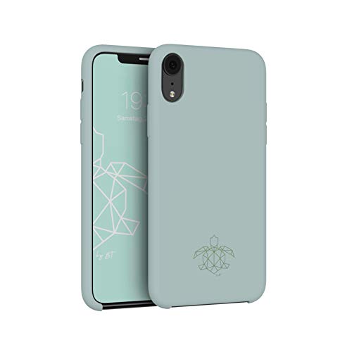 turtleandcase Silikonhülle für iPhone XR (6,1") - Liquid Silicone Case - Kostenloses Panzerglas - Silikon Schutz - Kratzfestes Mikrofaserfutter Schutzcase (iPhone XR, Helles Minzgrün) von turtleandcase