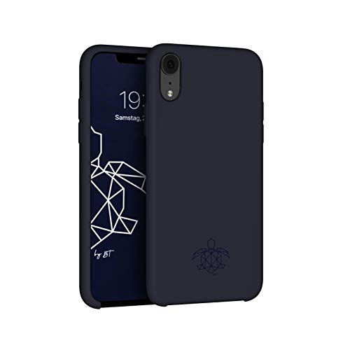 turtleandcase Silikonhülle für iPhone XR (6,1") - Liquid Silicone Case - Kostenloses Panzerglas - Silikon Schutz - Kratzfestes Mikrofaserfutter Schutzcase (iPhone XR, Mitternachtsblau) von turtleandcase