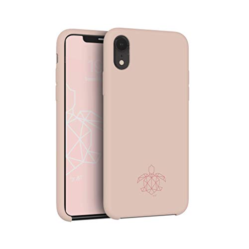 turtleandcase Silikonhülle für iPhone XR (6,1") - Liquid Silicone Case - Kostenloses Panzerglas - Silikon Schutz - Kratzfestes Mikrofaserfutter Schutzcase (iPhone XR, Sand Pink) von turtleandcase