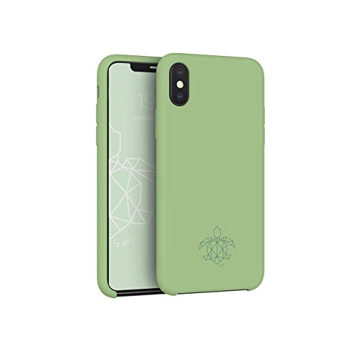 turtleandcase Silikonhülle für iPhone XS Max (6,5") - Liquid Silicone Case - Kostenloses Panzerglas - Silikon Schutz - Kratzfestes Mikrofaserfutter Schutzcase (Matcha Grün) von turtleandcase