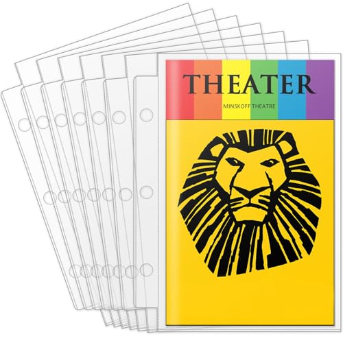 Seitenschutz für Broadway Play Program und Theaterprogramme, 50 Blattschutzfolien, passend für Spielrechnungen ab Mitte der 80er Jahre bis Modern, Playbill Binder Sleeves von tutata
