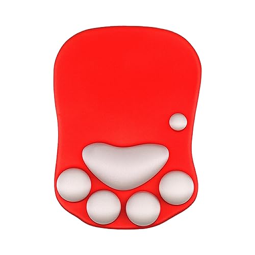 tuwiwol Mauspad mit Handgelenkstütze, sicherer Handgelenkschutz, einzigartige Harzmatte mit Rutschfester Basis, Computer Mauspad, DS 001 leuchtendes Rot von tuwiwol