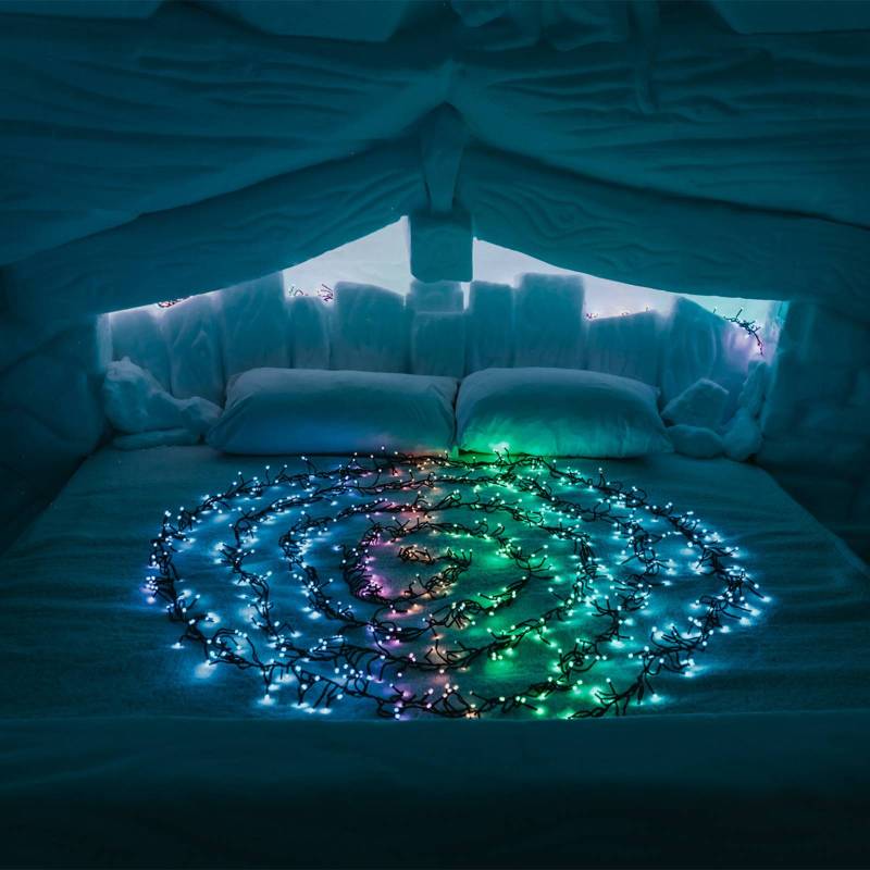 Twinkly LED-Cluster-Lichterkette, RGB, schwarz, 400-flg., 6m von twinkly