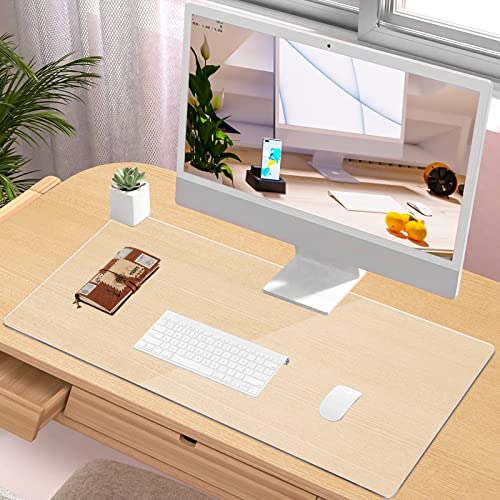 Schreibtischunterlage Transparent, 80x40 cm Runde Kanten Schreibtischunterlage Durchsichtig Rutschfest Schreibtisch Unterlagenmatte Abwischbar PVC Schreibunterlage für Büro und Zuhause von twirush