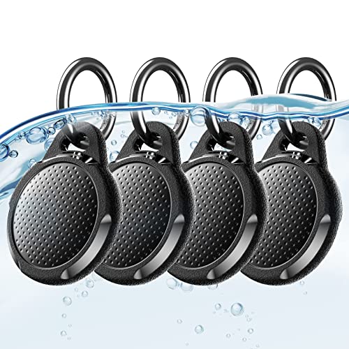 Wasserdichte Hülle für Airtag, 4 Pack Airtag Schlüsselanhänger Halter Kompatibel mit Apple AirTags, Ultra Durable Anti-Kratzer Schutzhülle mit Schlüsselring/Gurt für Gepäck, Hundehalsband, Schwarz von typecase