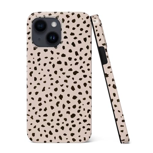 uCOLOR Kompatibel mit iPhone 15/14 15,5 cm (6,1 Zoll) Hülle, [2,4 m Falltest], stoßfestes Design, schützende, schlanke, stilvolle TPU-Schutzhülle, langlebig, Mandel-Latte Polka Dots) von uCOLOR