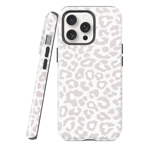 uCOLOR Handyhülle kompatibel mit iPhone 16 Pro – Hybrid-2-lagige Hartschale + Silikon-Schutzhülle, kratzfest, stoßfest, für iPhone 16 Pro 6.3 incn (Beige Leopard) von uCOLOR