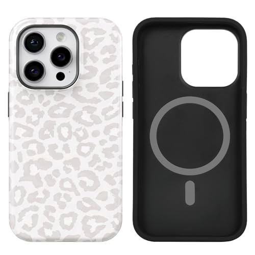 uCOLOR Kompatibel mit iPhone 15 Pro Hülle [2,4 m Falltest], kompatibel mit MagSafe – schützende Luxus-Designer-Schutzhüllen der Mag-Serie (Beige Leopard, iPhone 15 Pro 6,1 Zoll) von uCOLOR