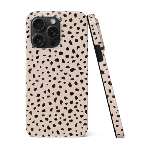 uCOLOR Kompatibel mit iPhone 15 Pro Max 17 cm (6,7 Zoll) Hülle, [2,4 m Falltest], stoßfestes Design, schützende, schlanke, stilvolle TPU-Schutzhülle (Mandel-Latte Polka Dots) von uCOLOR