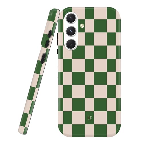 uCOLOR Schutzhülle für Samsung Galaxy S25 Plus, stoßfestes Design, schlank, stilvoll, TPU, langlebig, rutschfest, präzise Aussparungen für Kamera (grün kariert, S25 Plus) von uCOLOR