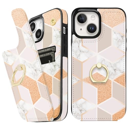 uCOLOR Schutzhülle für iPhone 13, 14, 15 Pro Max, Brieftaschenformat, mit 360°-Ringständer, Ständer, Kartenfächern, RFID-Schutzhülle, Klapphülle für Frauen (Geometrie Marmor, iPhone 13/14/15, 6,1 Zoll uCOLOR Schutzhülle für iPhone 13, 14, 15 Pro Max, Brieftaschenformat, mit 360°-Ringständer, Ständer, Kartenfächern, RFID-Schutzhülle, Klapphülle für Frauen (Geometrie Marmor, iPhone 13/14/15, 6,1 Zoll von uCOLOR
