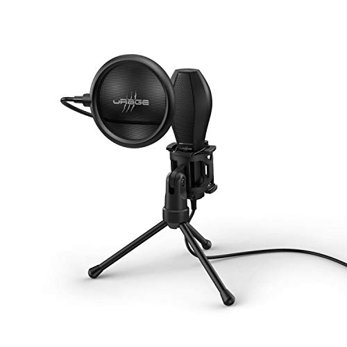 WHITE DIAMONDS Urage Gaming-Mikrofon Stream 400 Plus (Kabellänge 2 Meter, USB, mit Standfuß, 50 Hz - 16 kHz, 2200 Ω) schwarz von uRage