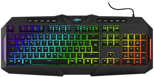 Urage Exodus 700 Semi-Mech USB Gaming-Tastatur Deutsch, QWERTZ Schwarz Beleuchtet, Handballenauflage von uRage