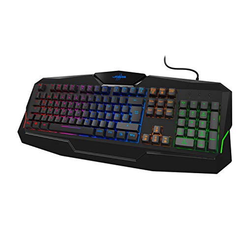uRage Gaming-Keyboard “Exodus 210 Illuminated”, schwarz, Tastatur für PC Gamer, Anti-Ghosting, Win-Lock, Handballenauflage, kabelgebunden, beleuchtet, 48,5 x 4 x 21,5 cm von uRage