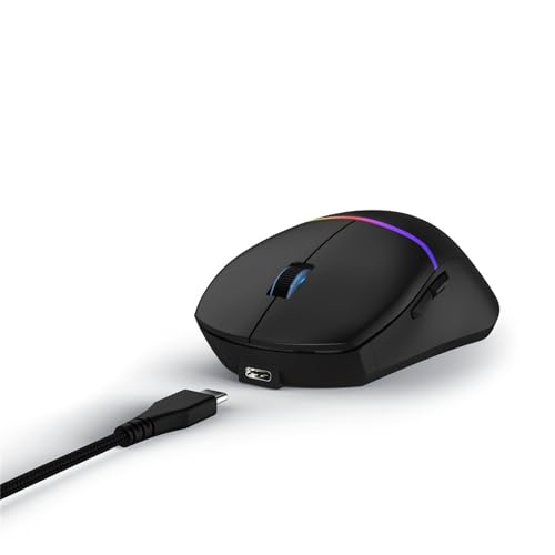 uRage Gaming-Maus, RGB Reaper, 330 Zoll (330 Zoll) (Gaming Mouse, LED-Licht, Ultraleicht, Rechtshänder, 6 programmierbare Tasten, 6200 DPI, optischer Sensor, Software, abnehmbares Kabel 2 m), Schwarz von uRage