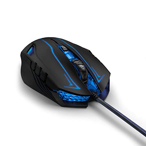 uRage Gaming-Maus “Reaper 180”, schwarz, Anti-Rutsch-Beschichtung, Omron Click Switches, 3.200-dpi-Avago-Sensor, Plug & Play, kabelgebunden von uRage