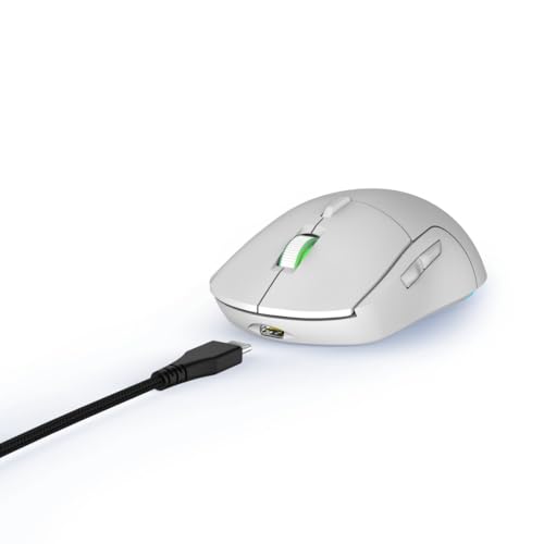 uRage Gaming-Maus mit Kabel „Reaper 250“ (Rainbow LED, ultra leicht, Rechtshänder, 6 programmierbare Tasten, 6.200 dpi, optischer Sensor, Software, abnehmbares Kabel) weiß von uRage
