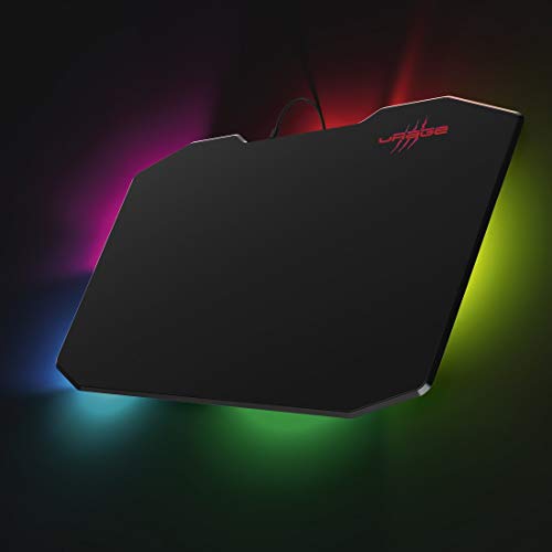 uRage Gaming-Mauspad RGB, schwarz, Speed Version, für präzise Mausbewegung, strapazierfähige Oberfläche, rutschfeste Unterseite, beleuchtete Umrandung mit 7 RGB-Farben von uRage