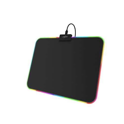 uRage Gaming Mauspad Rag Illuminated (Speed, Medium, LED, 35 x 0,3 x 26 cm, Naturkautschuk, Stoff, Gaming-Pad) schwarz/blau/türkis/violett/grün/gelb/rot/pink von uRage