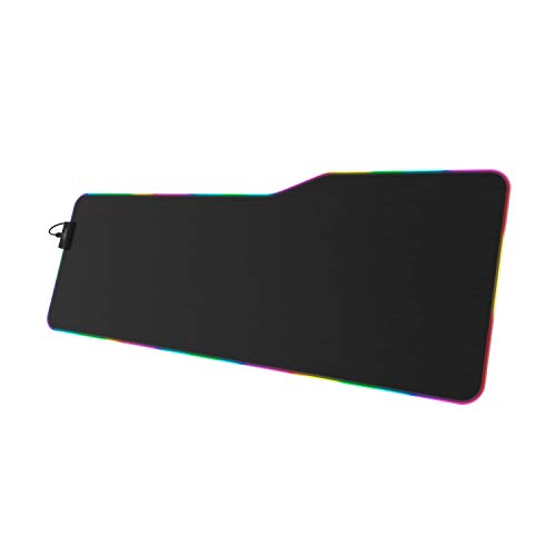 uRage Gaming-Mauspad “Rag Illuminated XXL”, schwarz, Anti-Rutsch-Beschichtung, Naturgummi, für Tastatur und Maus, inkl. LED-Beleuchtung, kabelgebunden, extra groß, 90 x 0,3 x 34 cm von uRage